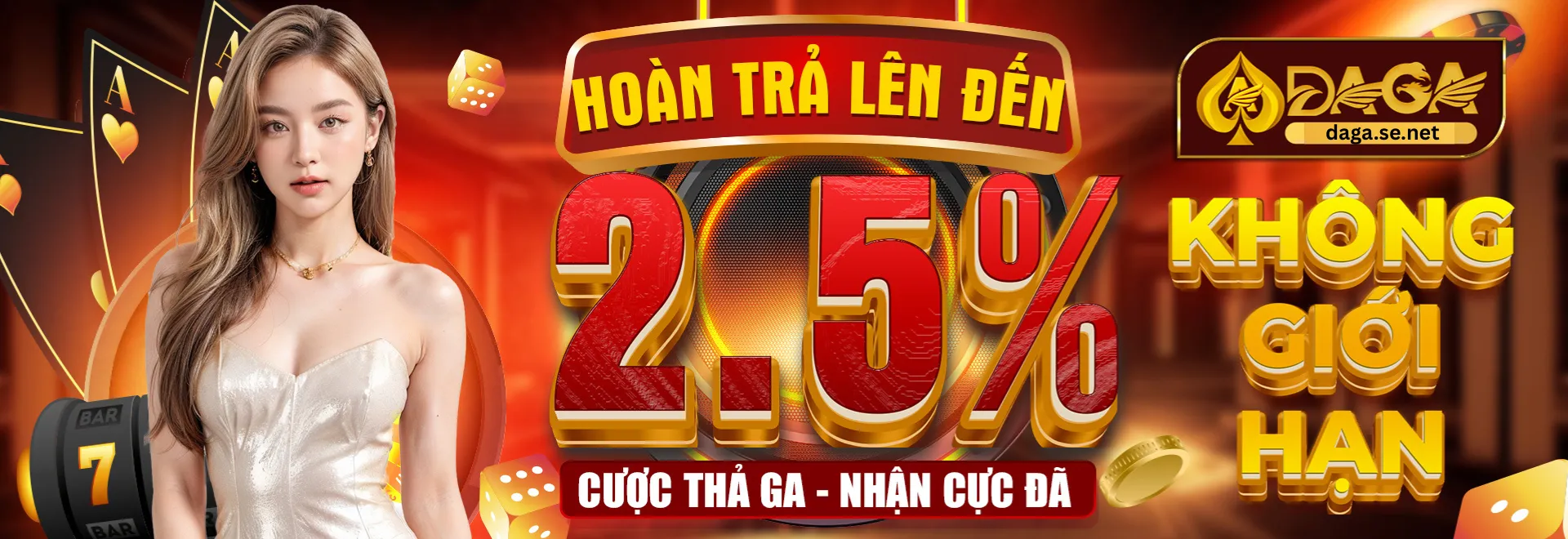 Daga hoàn trả lên đến 2,5%