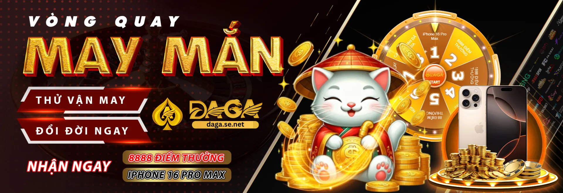 Daga vòng quay may mắn nhận Iphone16 pro max